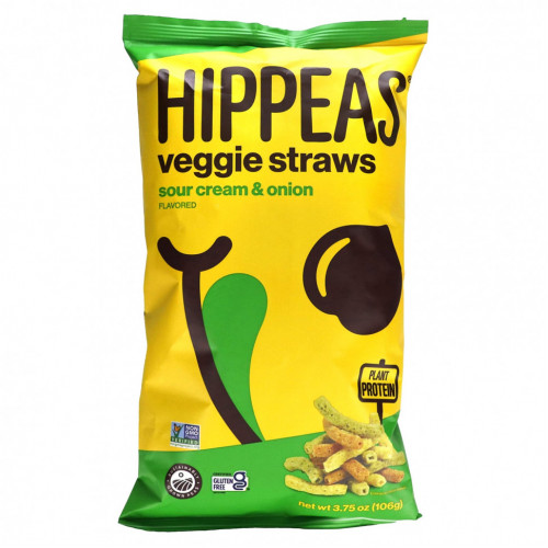 Hippeas, Veggie Straws, сметана и лук, 106 г (3,75 унции)