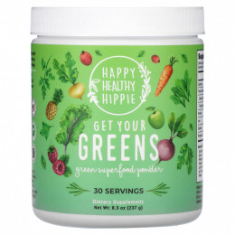 Happy Healthy Hippie, Get Your Greens, зеленый суперпродукт в порошке, 237 г (8,3 унции)