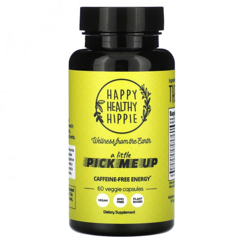 Happy Healthy Hippie, A Little Pick Me Up, энергия без кофеина, 60 растительных капсул