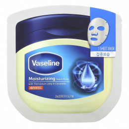 Vaseline, увлажняющая тканевая маска с вазелином и керамидом, 1 шт, 23 мл (0,78 жидк. унции)