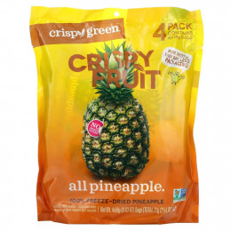 Crispy Green, Crispy Fruit, полностью ананасовый продукт, 4 пакетика по 18 г (0,63 унции)