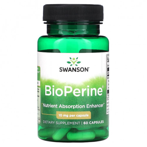 Swanson, BioPerine, 10 мг, 60 капсул