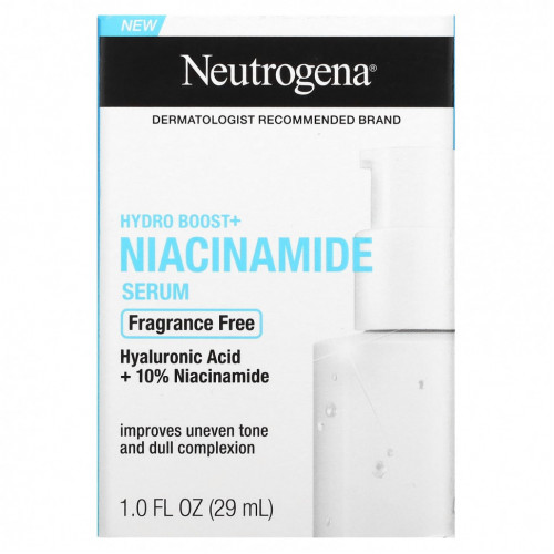 Neutrogena, Hydro Boost + сыворотка с ниацинамидом, без отдушек, 29 мл (1,0 жидк. Унция)