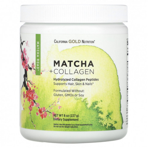 California Gold Nutrition, MATCHA ROAD, матча с коллагеном, 227 г (8 унций)