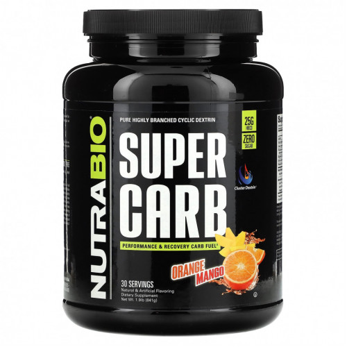 Nutrabio Labs, Super Carb, апельсин и манго, 841 г (1,9 фунта)