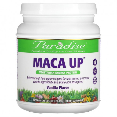 Paradise Herbs, Maca Up, Vegetarian Energy Protein, Vanilla, 15.87 oz (450 g)