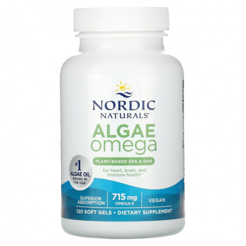 Nordic Naturals, Algae Omega, 715 мг, 120 мягких таблеток