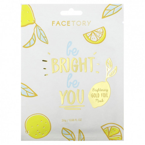 FaceTory, Be Bright Be You, осветляющая маска с золотой фольгой, 1 шт., 26 г (0,88 жидк. Унции)