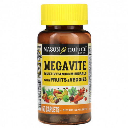 Mason Natural, Megavite, Multivitamin & Minerals, 60 Caplets