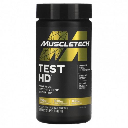 MuscleTech, Test HD, мощный усилитель тестостерона, 90 капсул