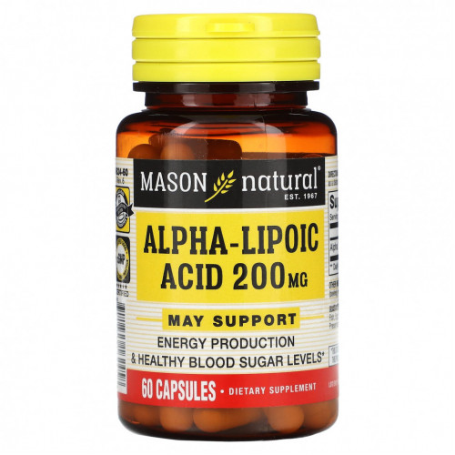 Mason Natural, Alpha-Lipoic Acid, 200 mg, 60 Capsules