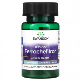 Swanson, Albion, Ferrochel Iron, 18 мг, 180 капсул