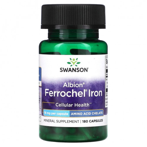 Swanson, Albion, Ferrochel Iron, 18 мг, 180 капсул