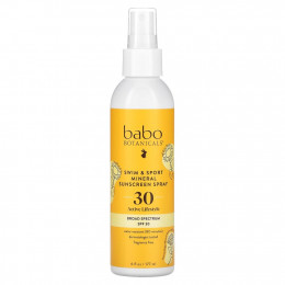 Babo Botanicals, Swim & Sport, солнцезащитный спрей с минералами, SPF 30, 177 мл (6 жидк. Унций)