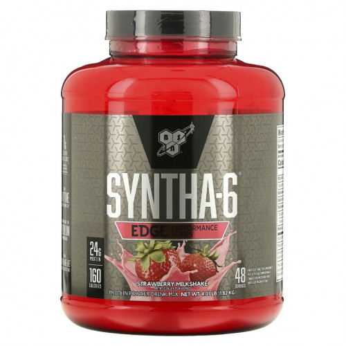 BSN, Syntha-6 Edge, смесь протеина в порошке, клубничный молочный коктейль, 1,82 кг (4,01 фунта)