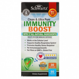 BioSchwartz, Clean & Immunity Boost, поддержка иммунитета, 90 капсул