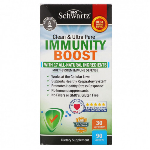 BioSchwartz, Clean & Immunity Boost, поддержка иммунитета, 90 капсул