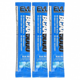 EVLution Nutrition, BCAA5000, Blue Raz, 3 пакетика по 9,2 г (0,3 унции)