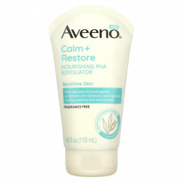 Aveeno, Calm + Restore, питательное отшелушивающее средство с ПГК, без отдушек, 118 мл (4 жидк. Унции)