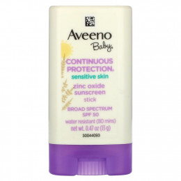 Aveeno, Baby, солнцезащитный стик с оксидом цинка, SPF 50, без отдушек, 13 г (0,47 унции)