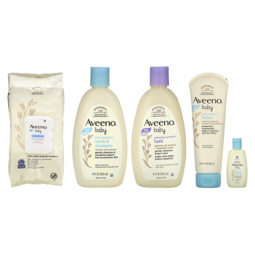 Aveeno, Baby, Welcome Little One, подарочная корзина, набор из 6 предметов