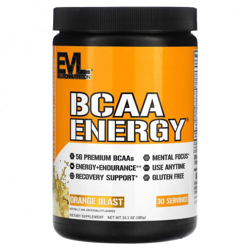 EVLution Nutrition, BCAA ENERGY, апельсиновый сок, 285 г (10,1 унции)