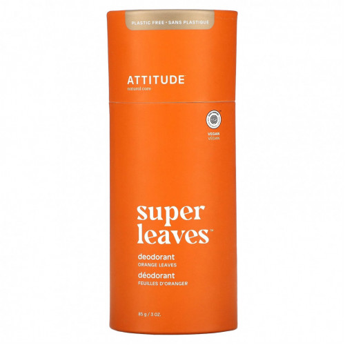 ATTITUDE, Super Leaves, дезодорант, листья апельсина, 85 г (3 унции)