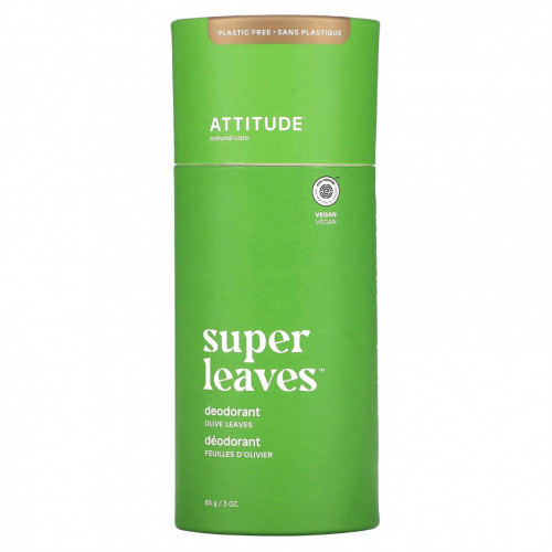 ATTITUDE, Super Leaves, дезодорант, листья оливы, 85 г (3 унции)