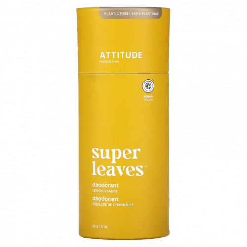 ATTITUDE, Super Leaves, дезодорант, листья лимона, 85 г (3 унции)