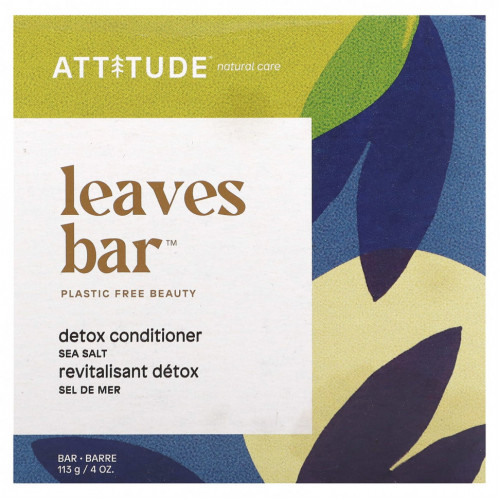 ATTITUDE, Leaves Bar, детокс-кондиционер, морская соль, 113 г (4 унции)