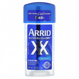 Arrid, Extra Extra Dry XX, прозрачный гель-дезодорант-антиперспирант, прохладный душ, 73 г (2,6 унции)