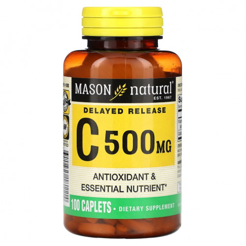 Mason Natural, Витамин C, с замедленным высвобождением, 500 мг, 100 капсул