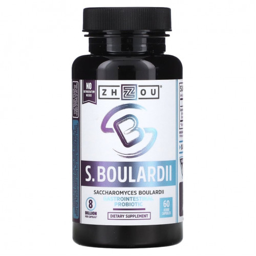 Zhou Nutrition, Saccharomyces Boulardii, Gastrointestinal Probiotic, 8 Billion, 60 Veggie Capsules