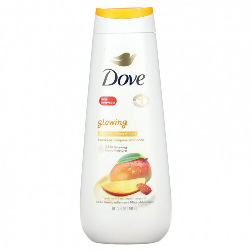 Dove, Glowing, гель для душа, масло манго и миндаля, 591 мл (20 жидк. Унций)