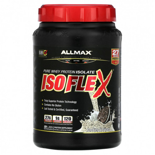 ALLMAX, Isoflex, изолят сывороточного протеина, печенье и сливки, 907 г (2 фунта)