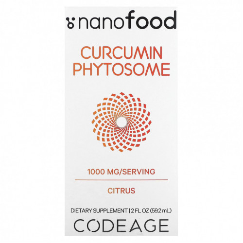 Codeage, Curcumin Phytosome, цитрусовые, 1000 мг, 59,2 мл (2 жидк. Унции)