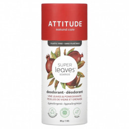 ATTITUDE, Super Leaves, дезодорант, листья винограда и гранат, 85 г (3 унции)