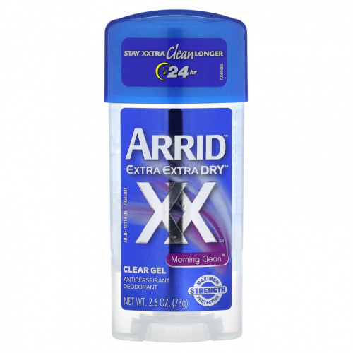 Arrid, Extra Extra Dry XX, прозрачный гель-дезодорант-антиперспирант, Morning Clean, 73 г (2,6 унции)