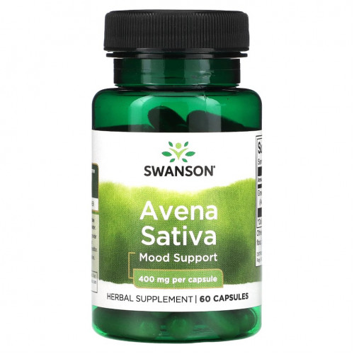 Swanson, Avena Sativa, 400 мг, 60 капсул