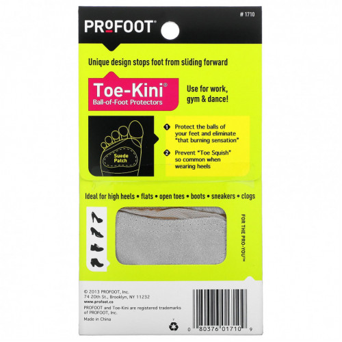 Profoot, Toe-Kini, защитные накладки на подушечку стопы, размеры 5–9, 1 пара