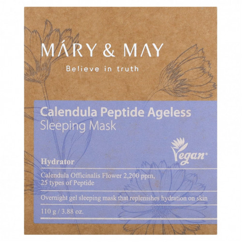 Mary&May, Calendula Peptide Ageless, маска для сна, 110 г (3,88 унции)