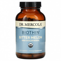 Dr. Mercola, Biothin, горькая дыня и желтокорень, 120 капсул