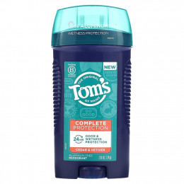 Tom's of Maine, Дезодорант для комплексной защиты без алюминия, кедр и ветивер, 74 г (2,6 унции)