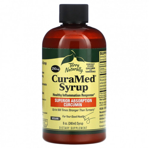 Terry Naturally, CuraMed Syrup, куркумин с улучшенной усвояемостью, 250 мг, 240 мл (8 унций)