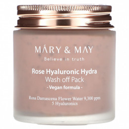 Mary&May, Rose Hyaluronic Hydra, смывающая маска, 125 г (4,4 унции)