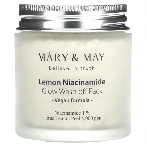 Mary&May, Lemon Niacinamide Glow, смываемая маска, 125 г (4,4 унции)