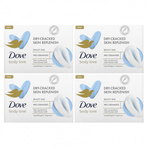 Dove, Body Love, косметическое мыло, восстановление для сухой потрескавшейся кожи, 2 шт., По 106 г (3,75 унции)