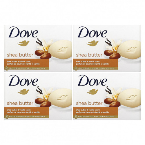 Dove, Beauty Bar Soap, масло ши и ваниль, 2 шт., По 106 г (3,75 унции)