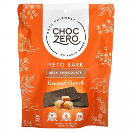 ChocZero, Keto Bark, молочный шоколад, карамель, 6 батончиков по 1 унции