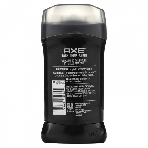 Axe, Dark Temptation, дезодорант, темный шоколад, 85 г (3 унции)